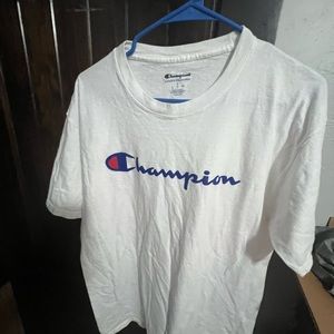 Size Large , White Champion Tee